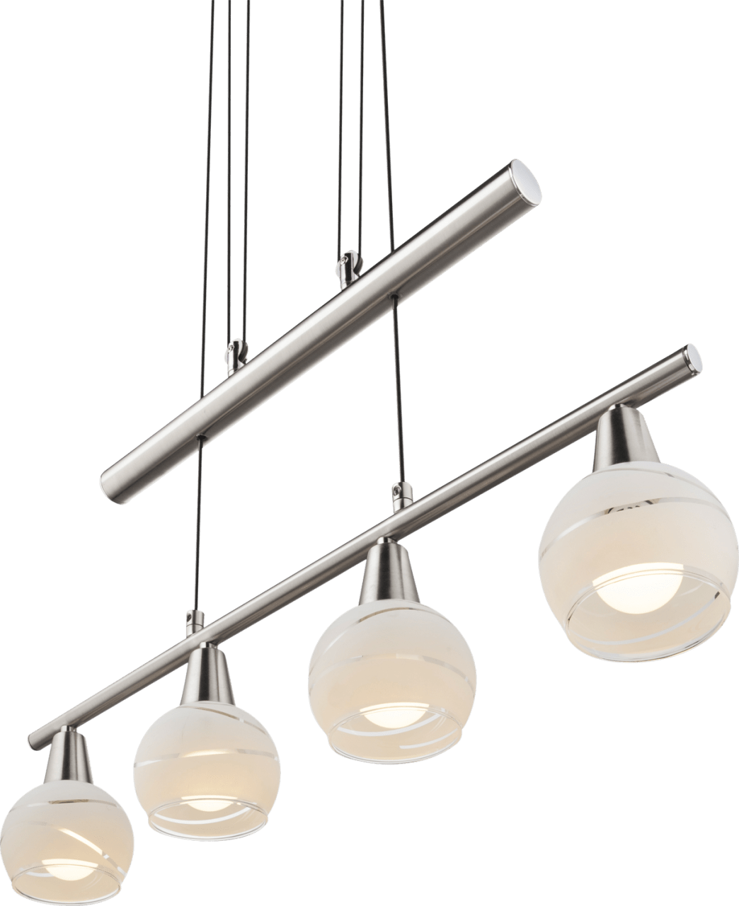 Globo Lighting - ELLIOTT - Hängeleuchte Metall Nickel matt, 4x E14 LED