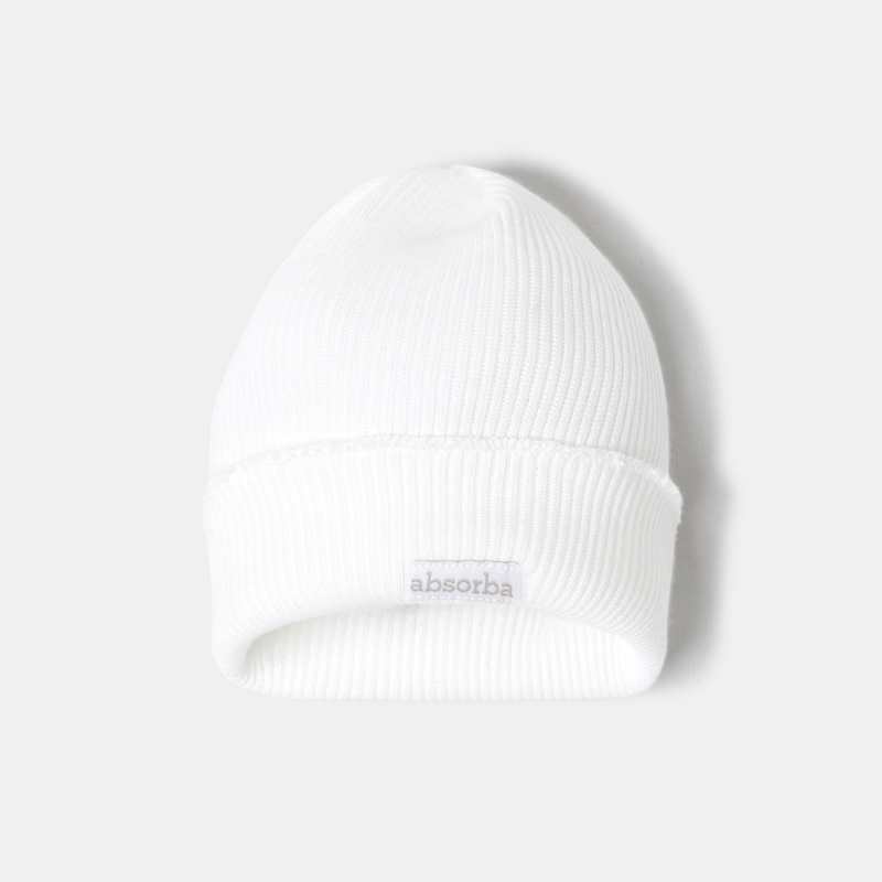 Bonnet en tricot tubulaire blanc naissance Absorba
