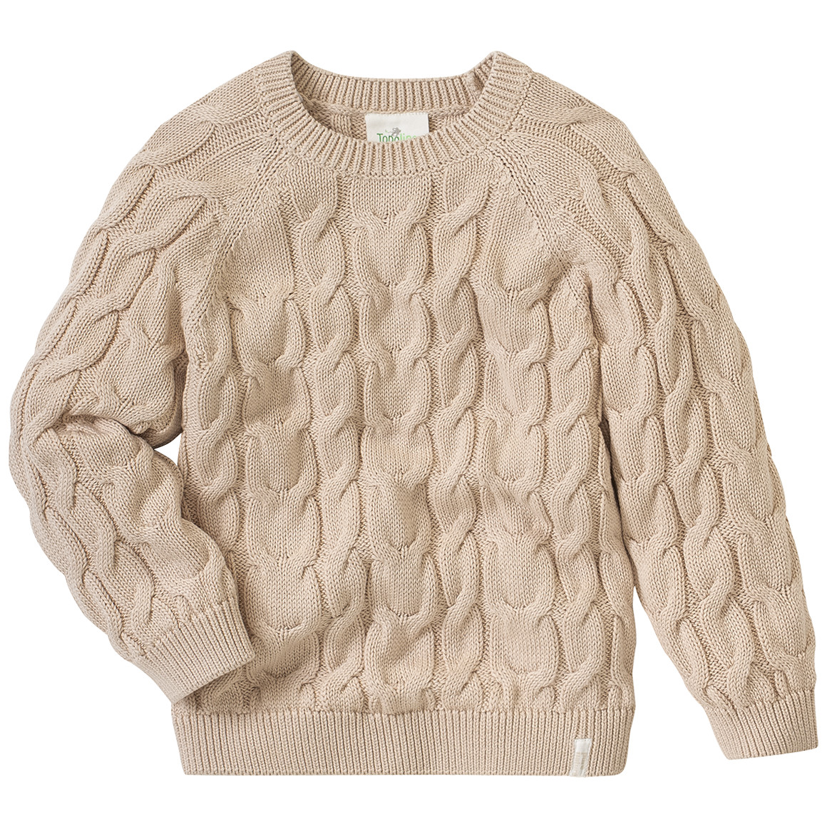 Jungen Strickpullover mit Zopfstrickmuster
