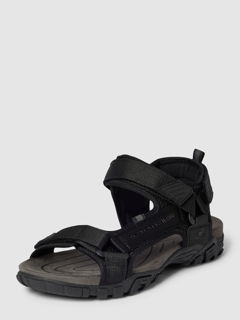 Sandalen mit Label-Detail in schwarz