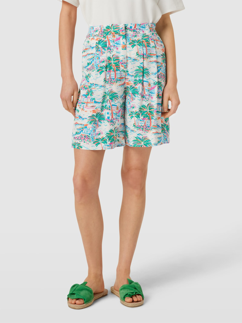 Shorts aus reiner Viskose in lagune