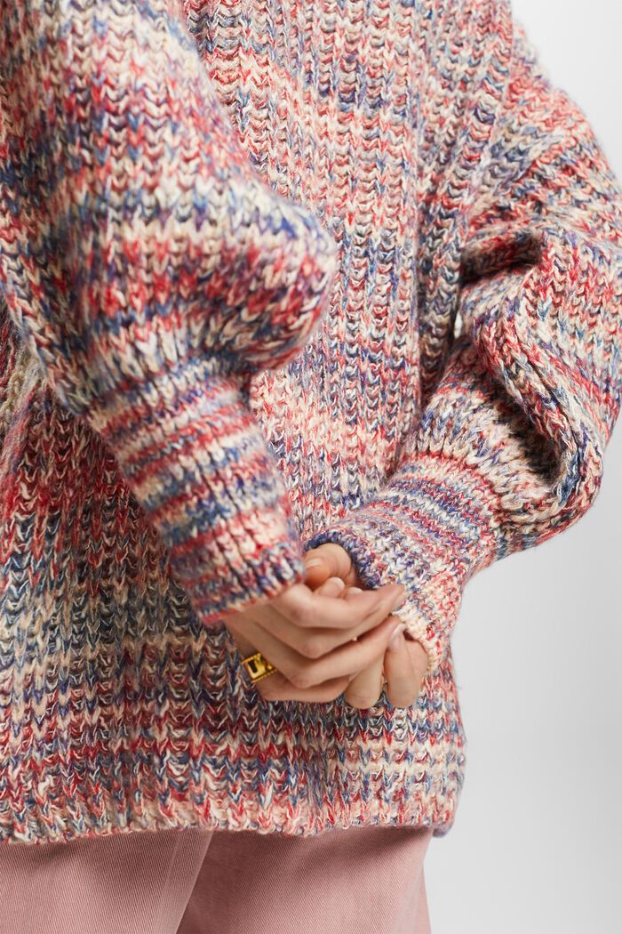 Mehrfarbiger Pullover mit Stehkragen