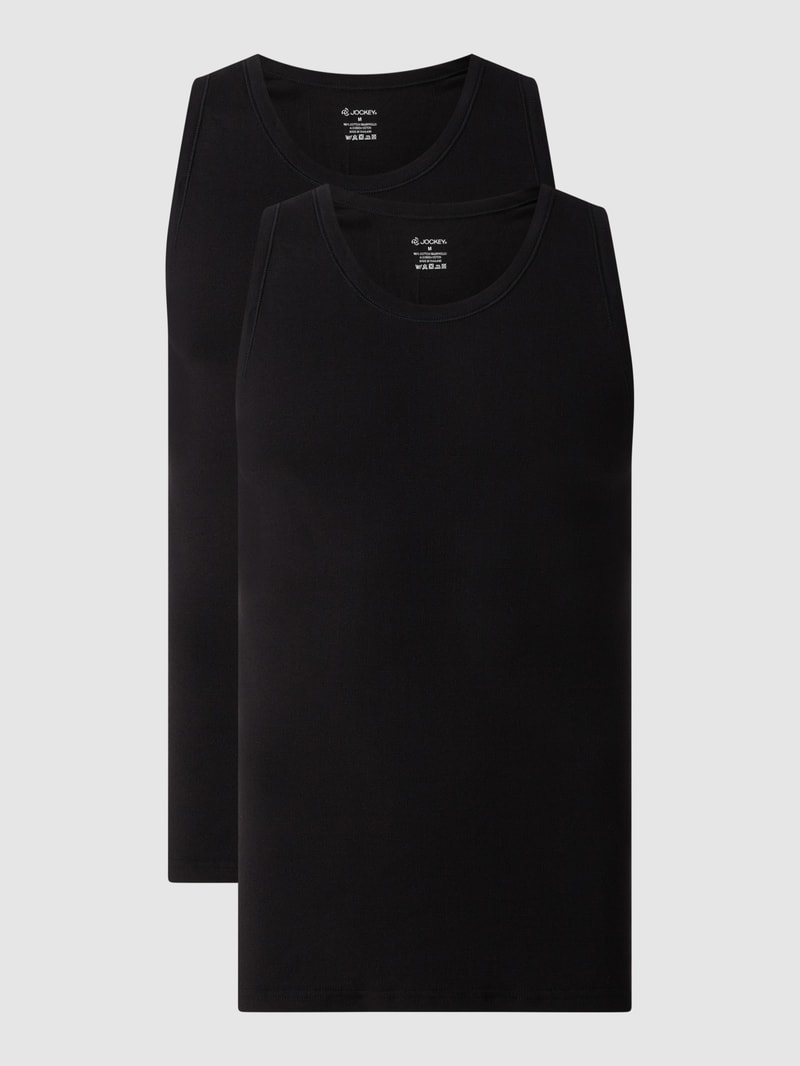 Tanktop aus Baumwolle im 2er-Pack in schwarz