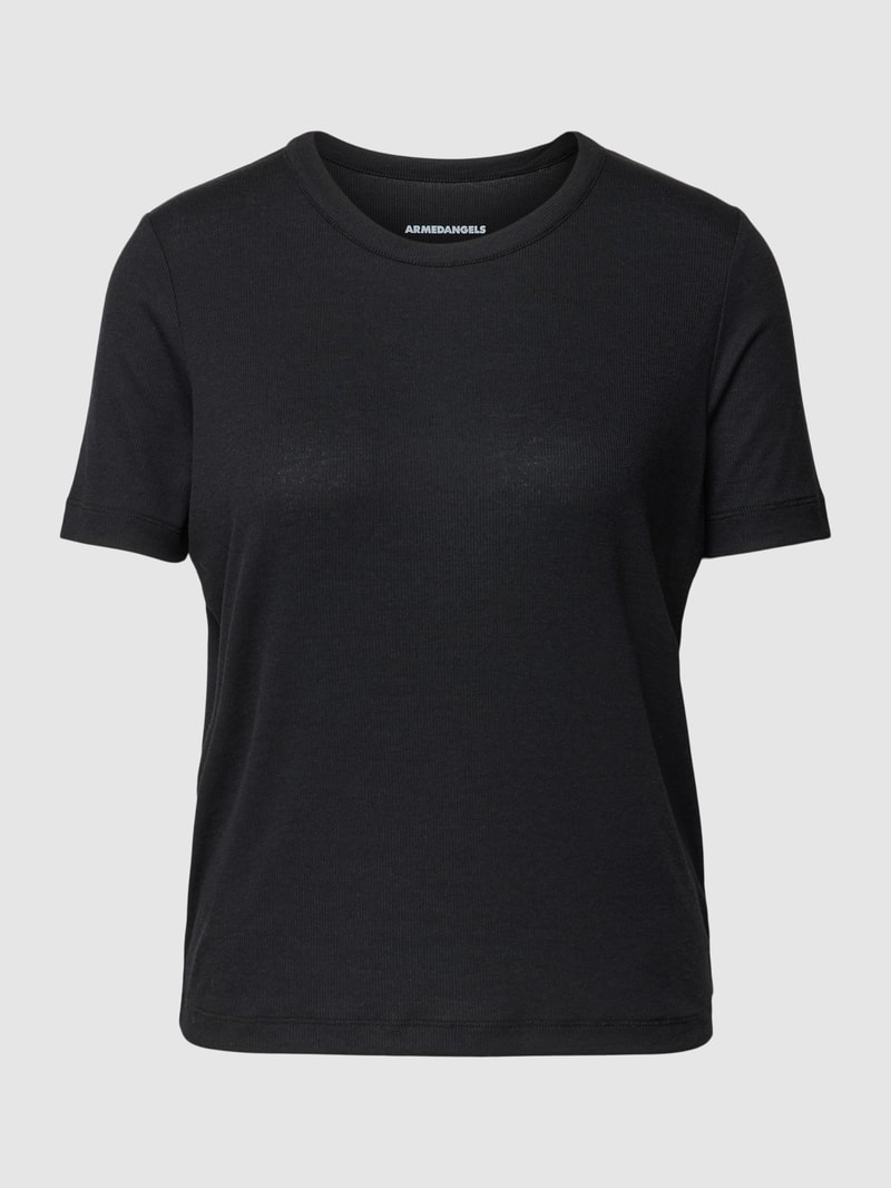 T-Shirt mit Rundhalsausschnitt Modell 'GENEVRAA' in schwarz