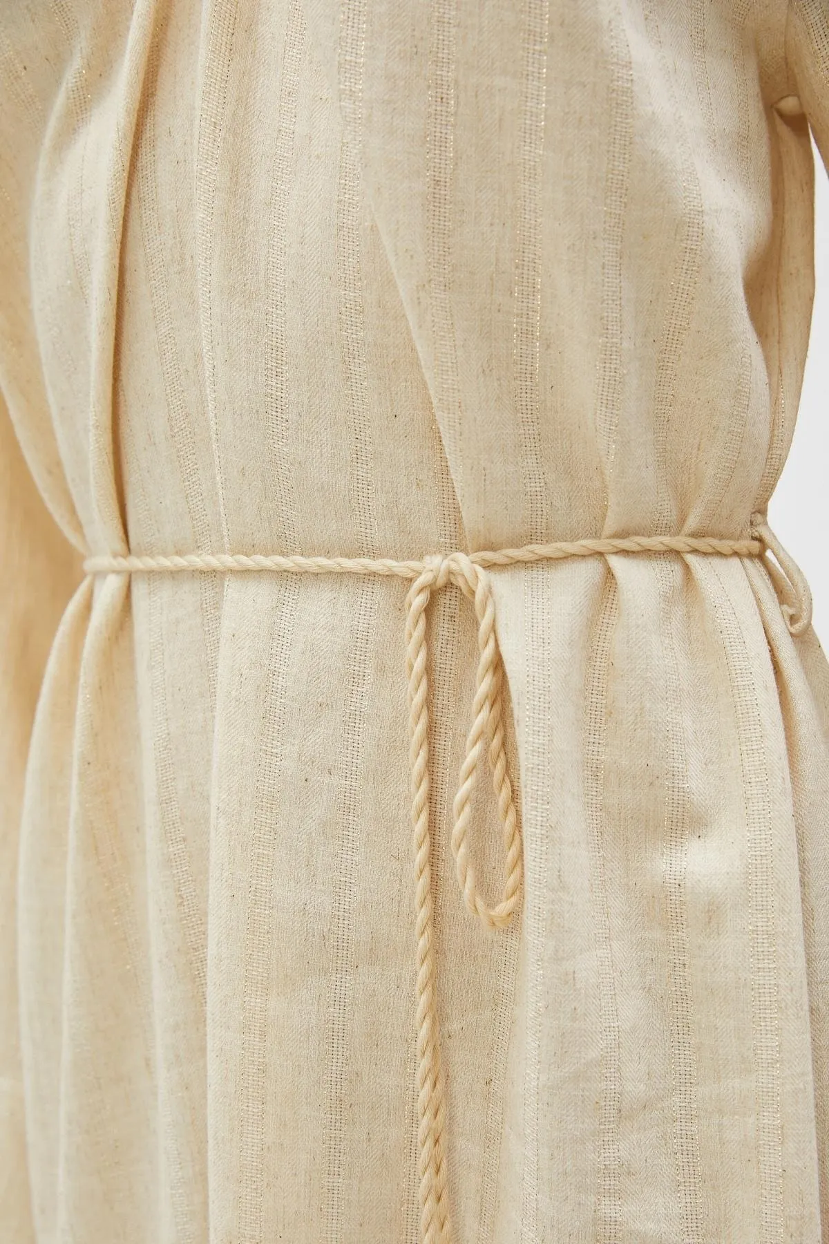 Koton  Beige gestreiftes Damenkleid 3SAK80044CW