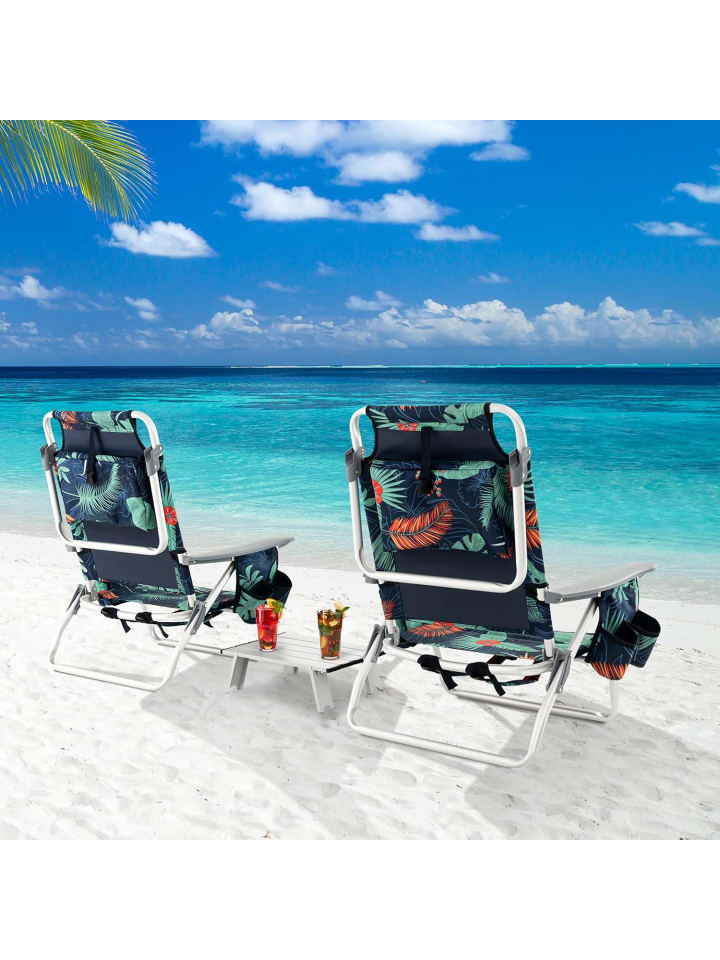 COSTWAY Strandstühle & Tisch Set in Petrol günstig kaufen onesize