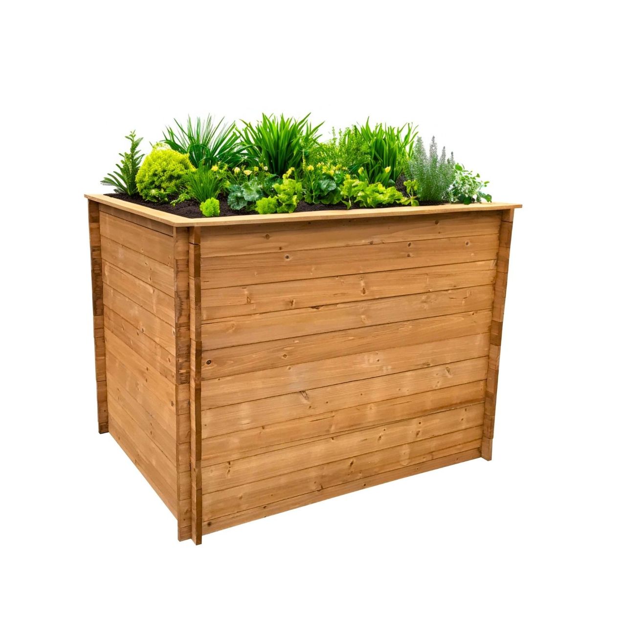Coemo Hochbeet Marvin mit Pflanzenvlies Kräuterbeet aus Holz Frühbeet 115x87x85 cm