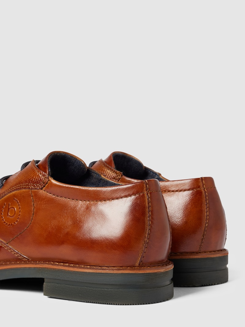 Derby-Schuhe aus echtem Leder Modell 'MERLO' in cognac