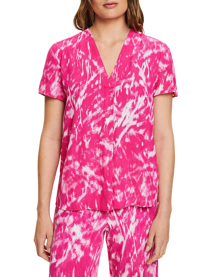 ESPRIT Bluse in Pink/ Weiß günstig kaufen