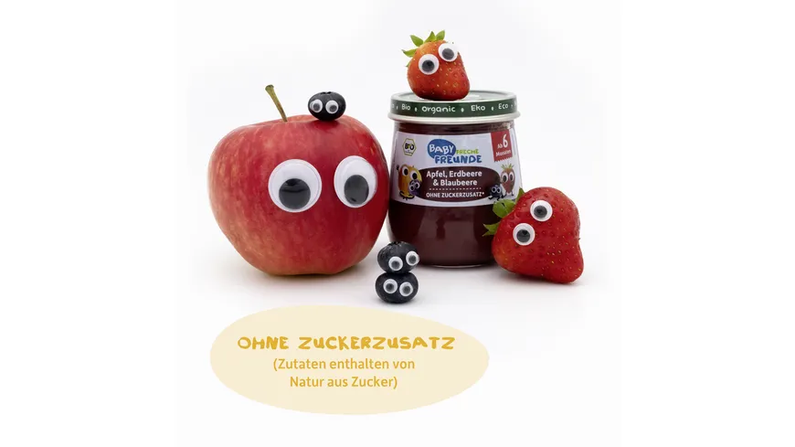 Freche Freunde Bio Gläschen Apfel, Erdbeere & Blaubeere 120 g