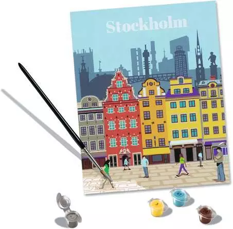 CreArt Farbenfrohes Stockholm - Malen nach Zahlen für Erwachsene