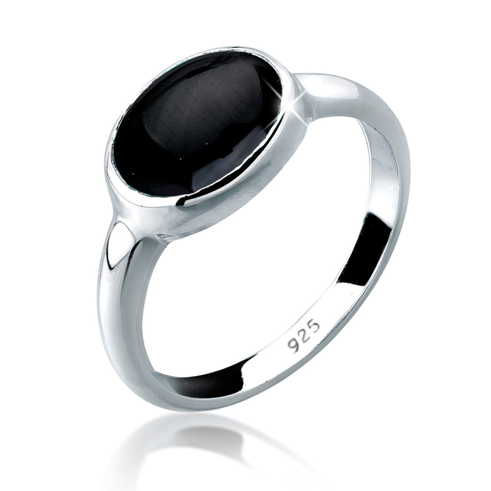Elli Elli Bague Onyx 925 Sterling Silber Bague