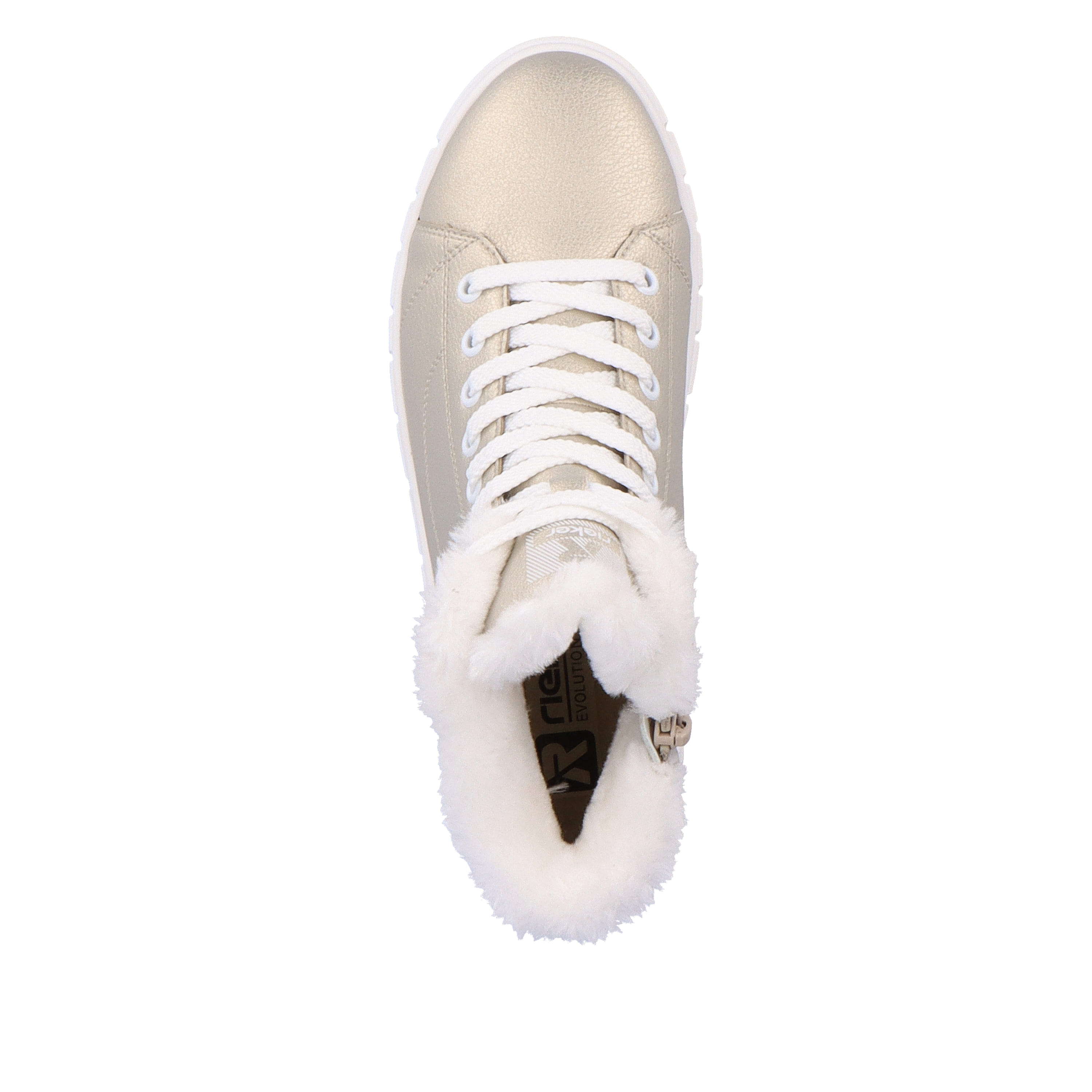 Rieker Damen Sneaker High glittery-gold frost-white