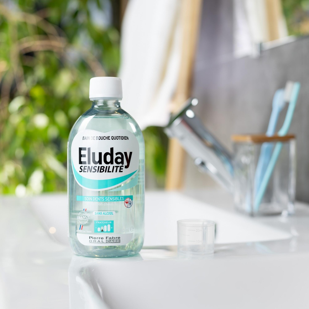 Oral Care Eluday Sensibilité - Bain de bouche quotidien soin dents sensibles 500ml Bain de Bouche