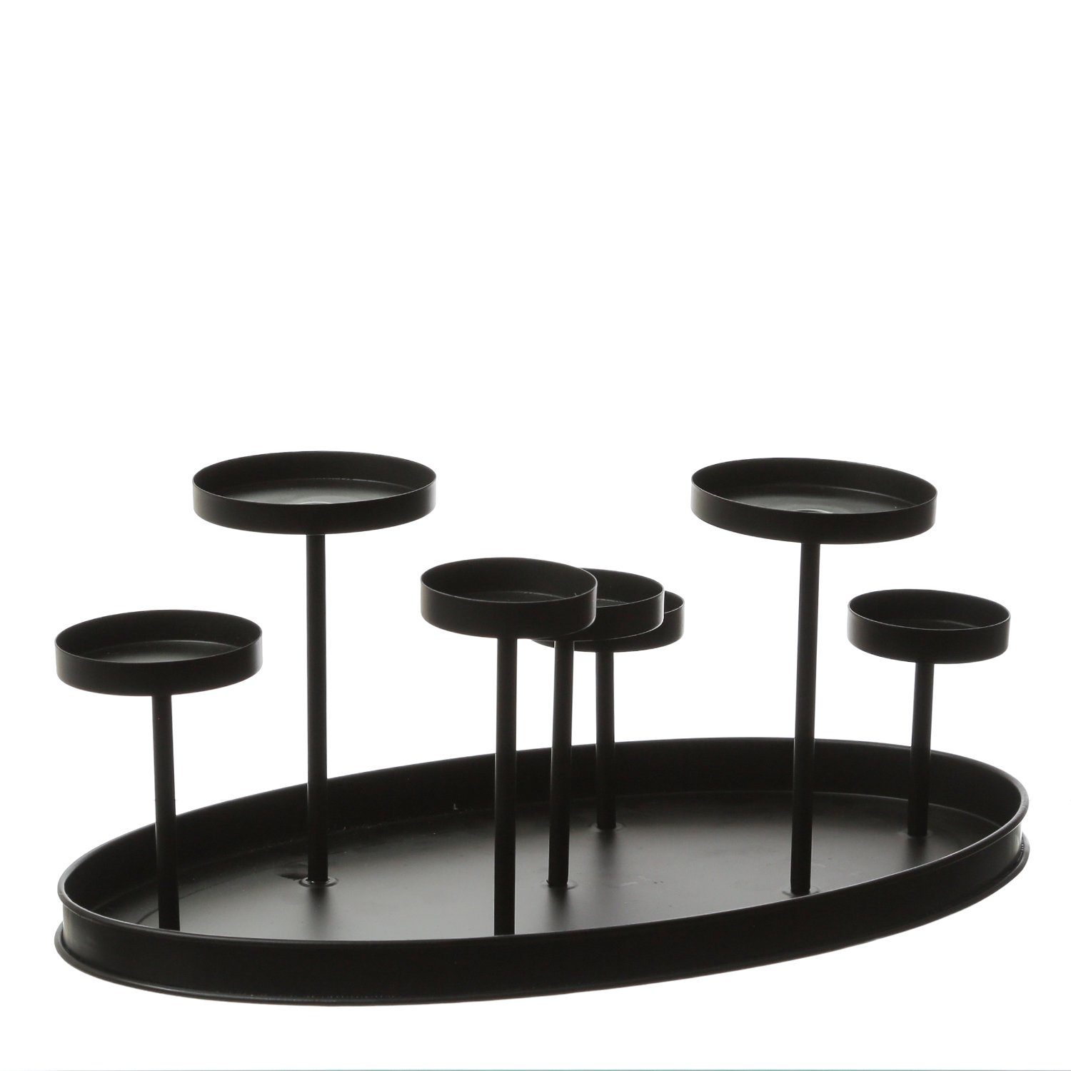 MARELIDA Kerzenhalter Kerzenhalter Teelichthalter Kerzenständer für 7 Kerzen Teelichter oval (1 St)