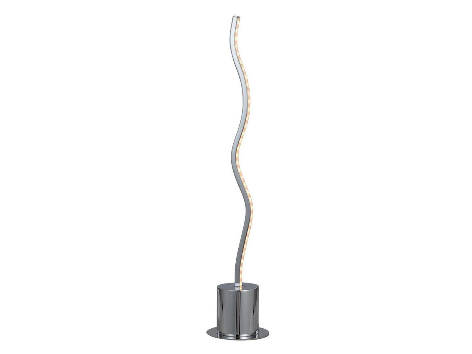 WOFI LED Tischleuchte, LED fest integriert, Warmweiß, groß, ausgefallene coole Designer Lampe Fensterbank, Chrom, Höhe 45cm