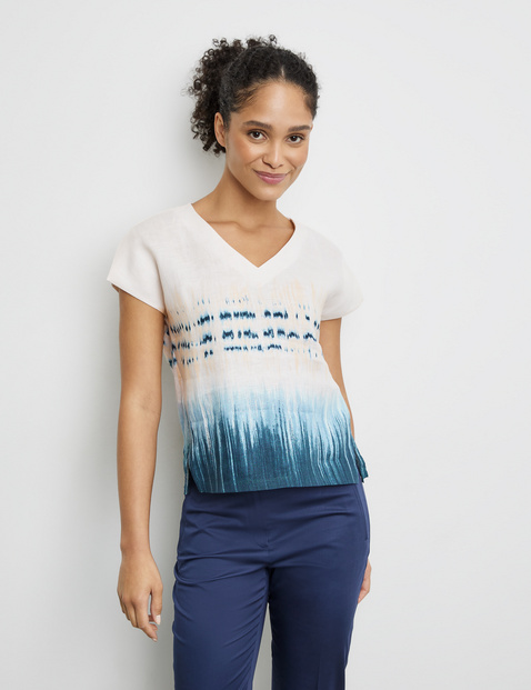 Kurzarmshirt aus Leinen