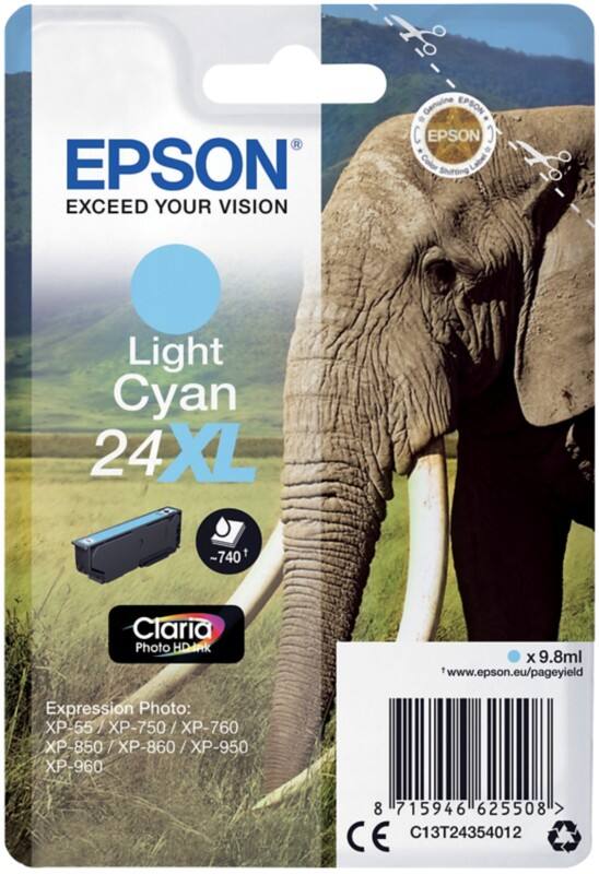 Epson 24XL Original Tintenpatrone C13T24354012 Hellcyan