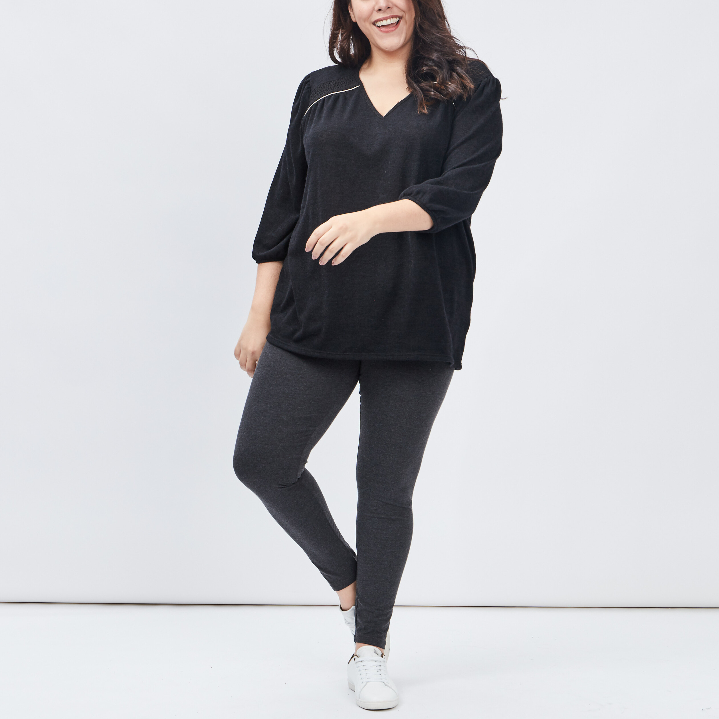 Legging gris foncé femme grande taille | La Halle