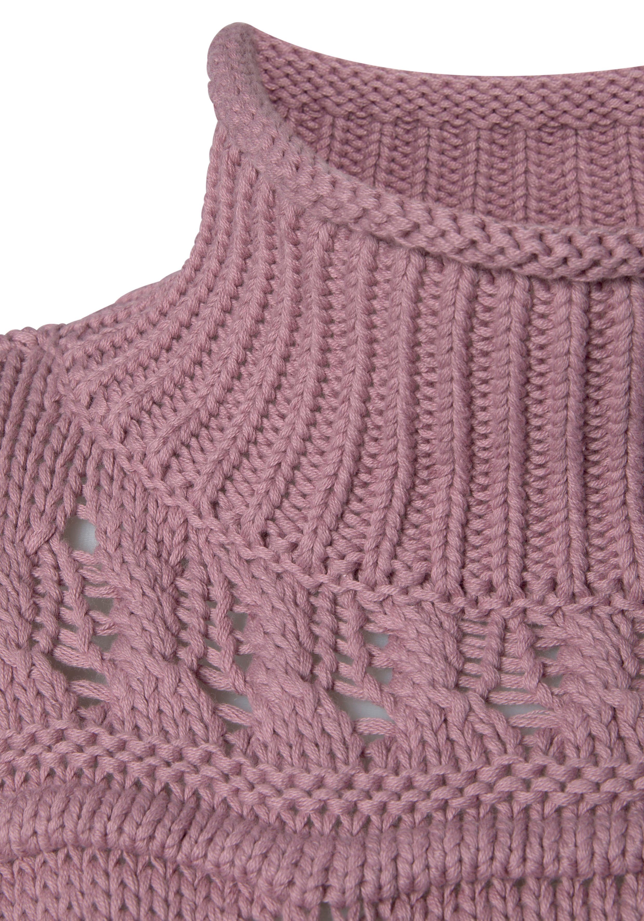 Vivance Ajourpullover mit Stehkragen
