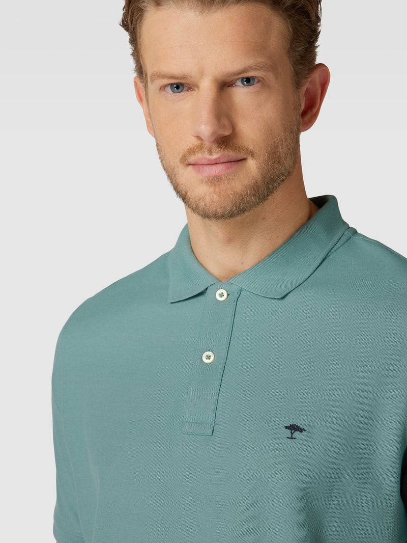 Poloshirt mit Logo-Stitching in schilf