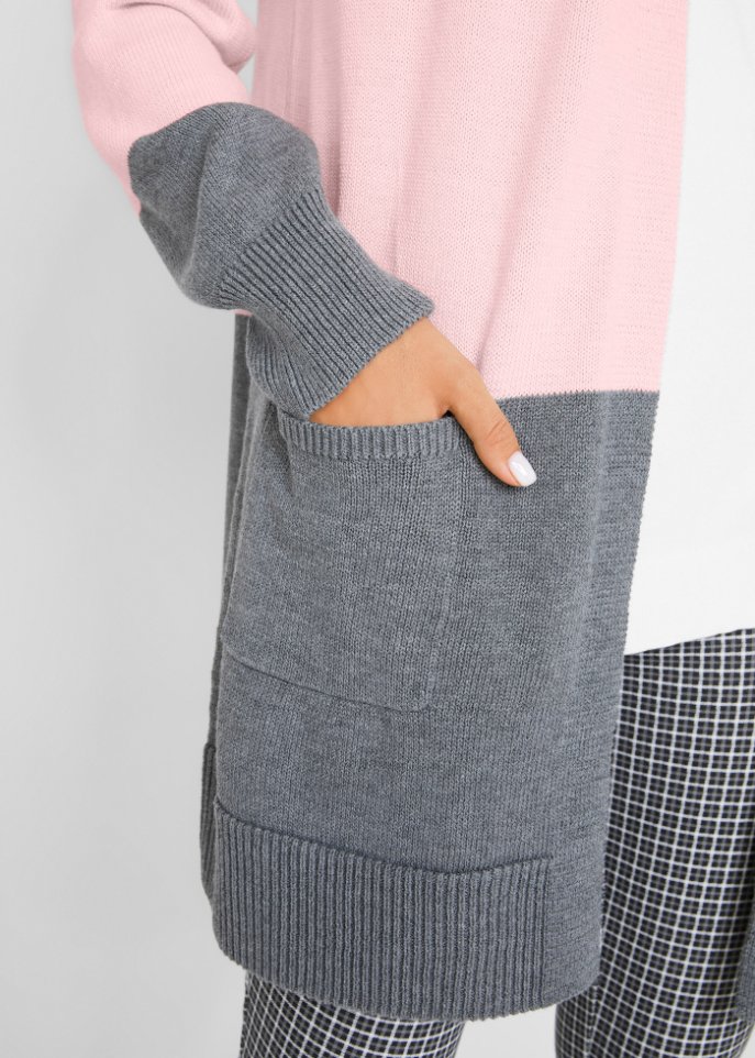 Weite Strickjacke, Langarm