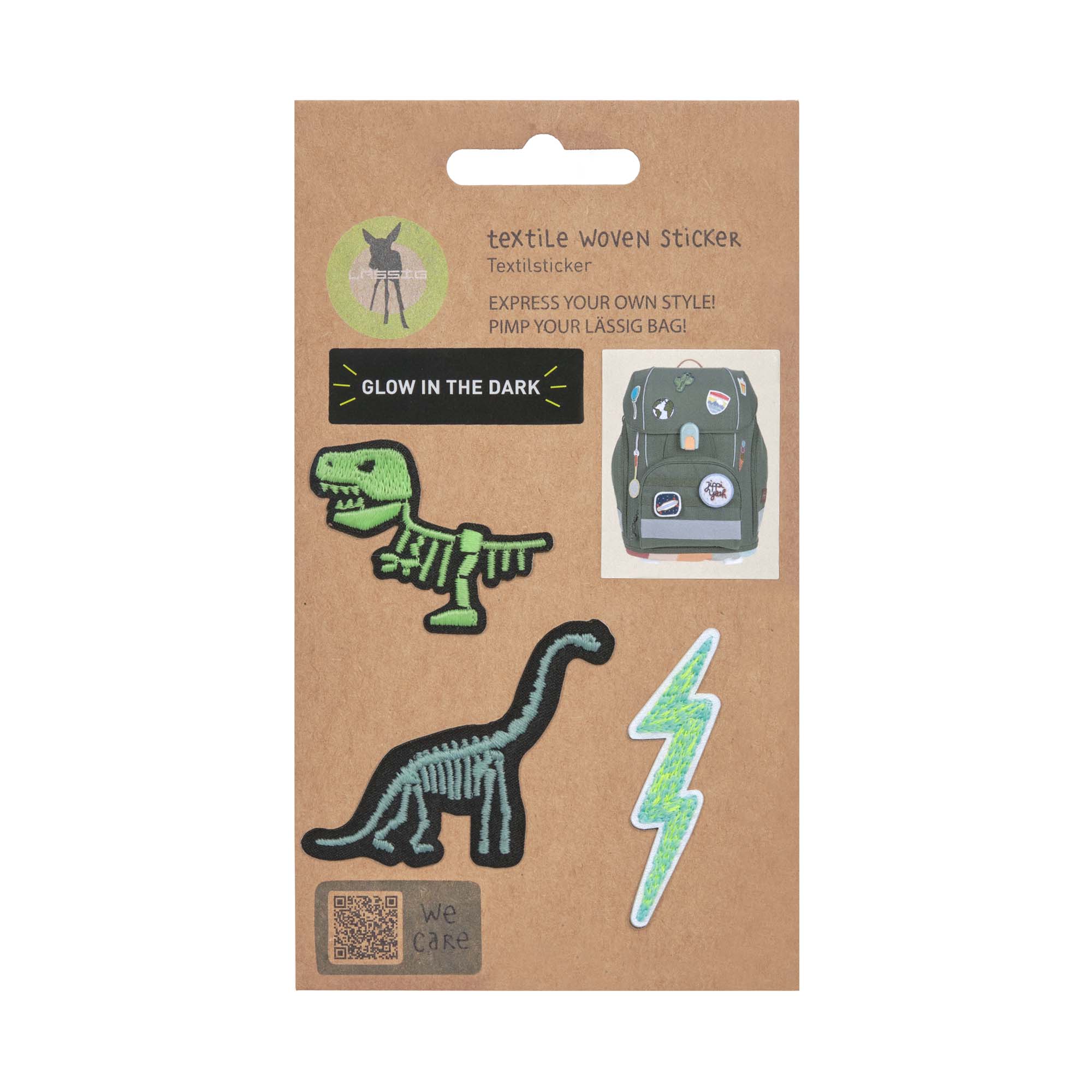 Textil-Sticker (3 Stk), Dino