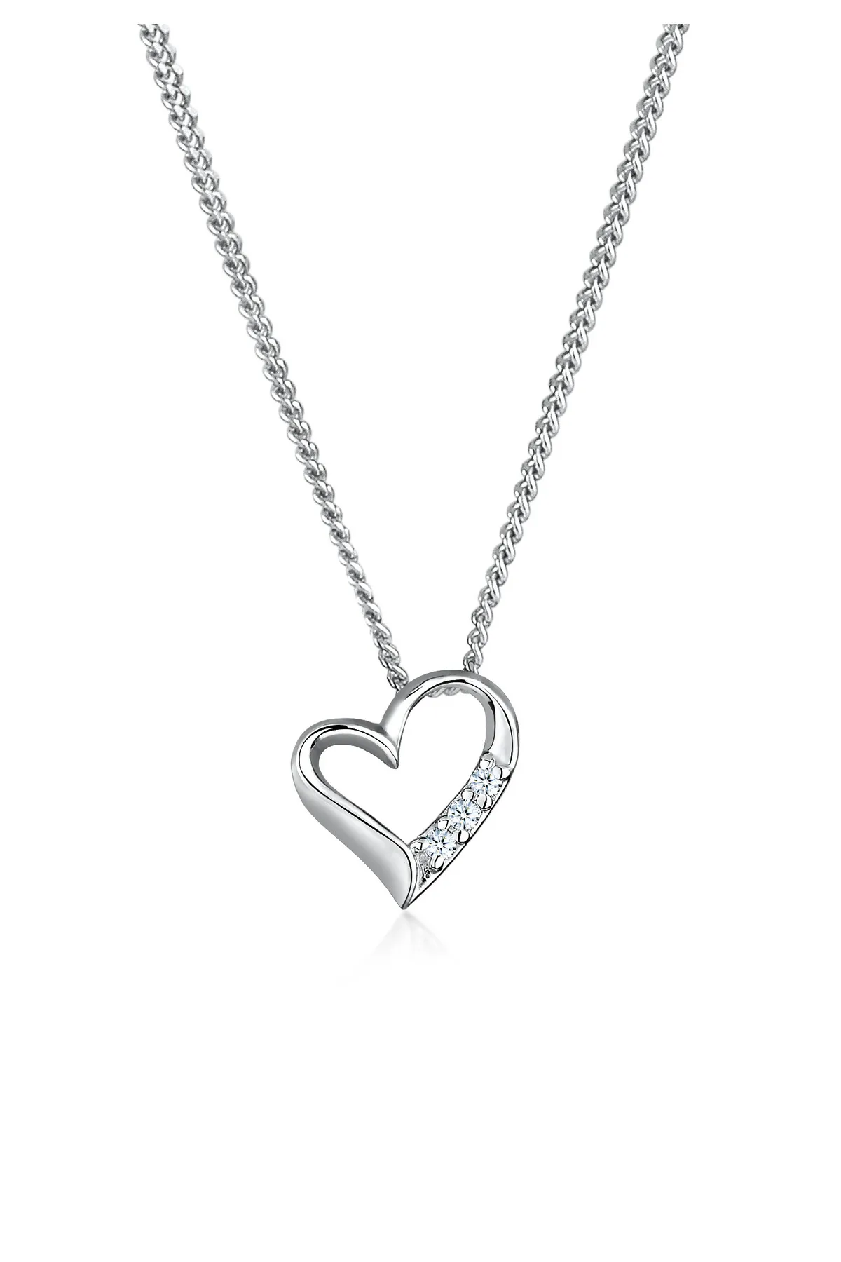 ELLI  Halskette Herz Ewigkeit Diamant (0,045 ct.) 925 Silber
