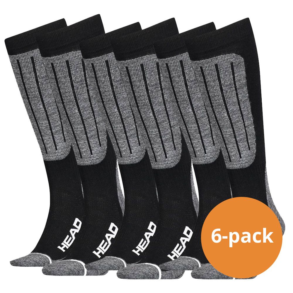 HEAD Kneehigh 6 Paar Black/White Unisex Skisocken