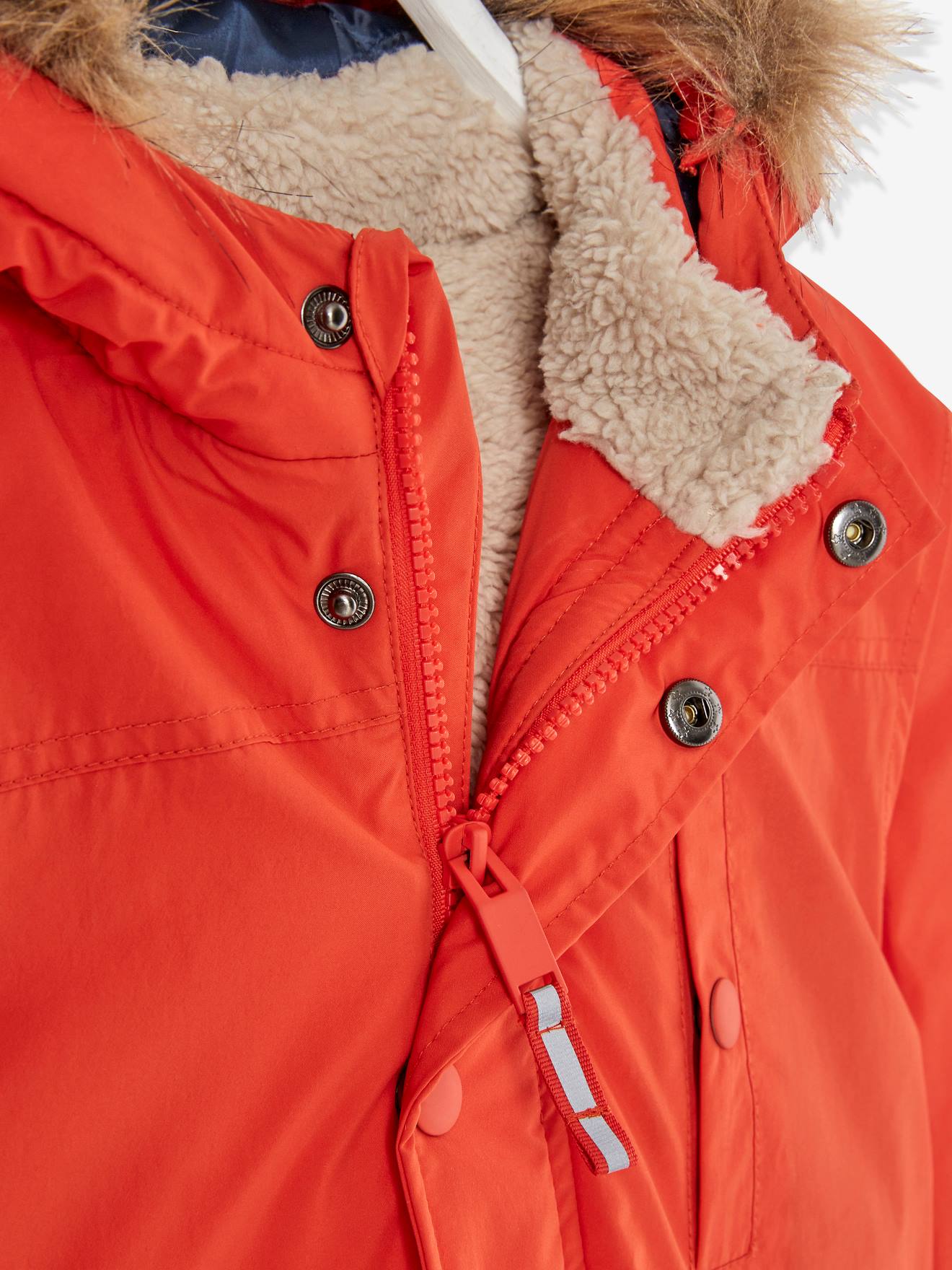 Parka technique à capuche garçon orange