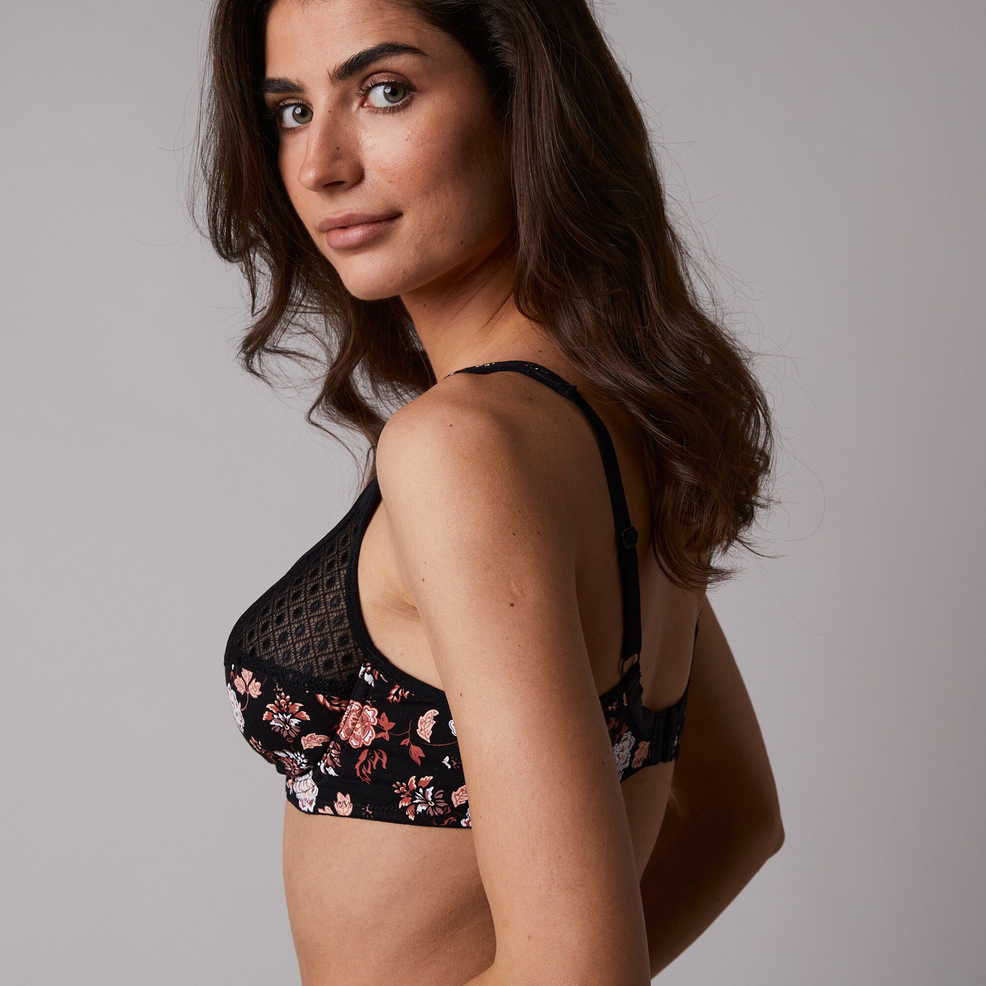 Soutien-gorge Tropea emboitant uni et imprimé floral avec armatures