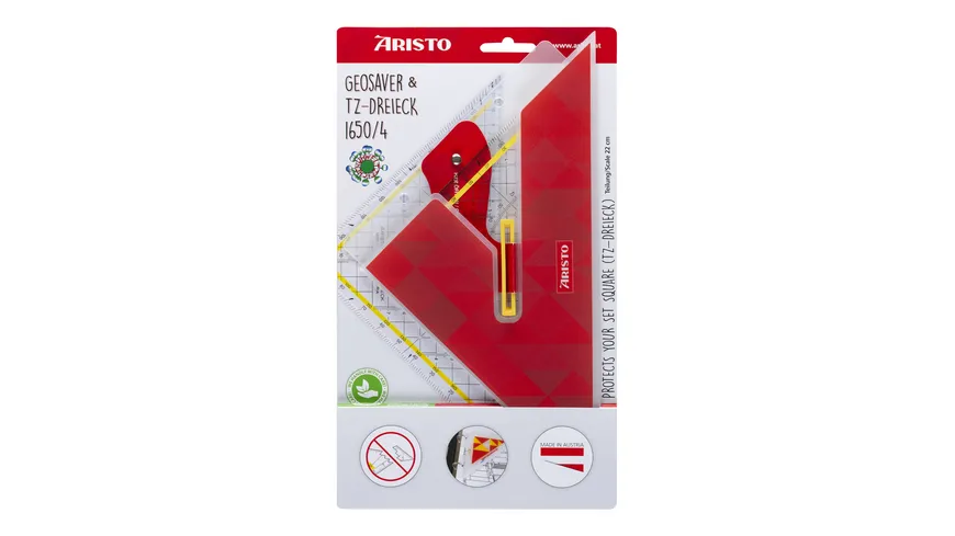 ARISTO Geometrie-Dreieck mit Griff und Ordnerleiste 25cm