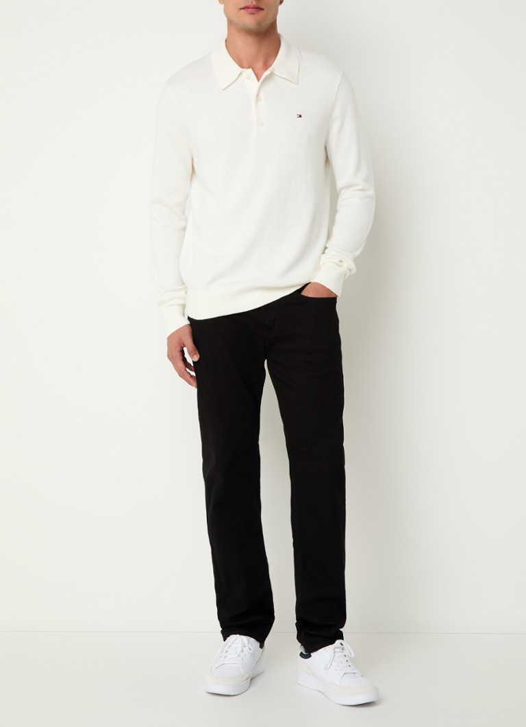Polo Tommy Hilfiger de malha fina e corte regular em mistura de cashmere com logotipo.
