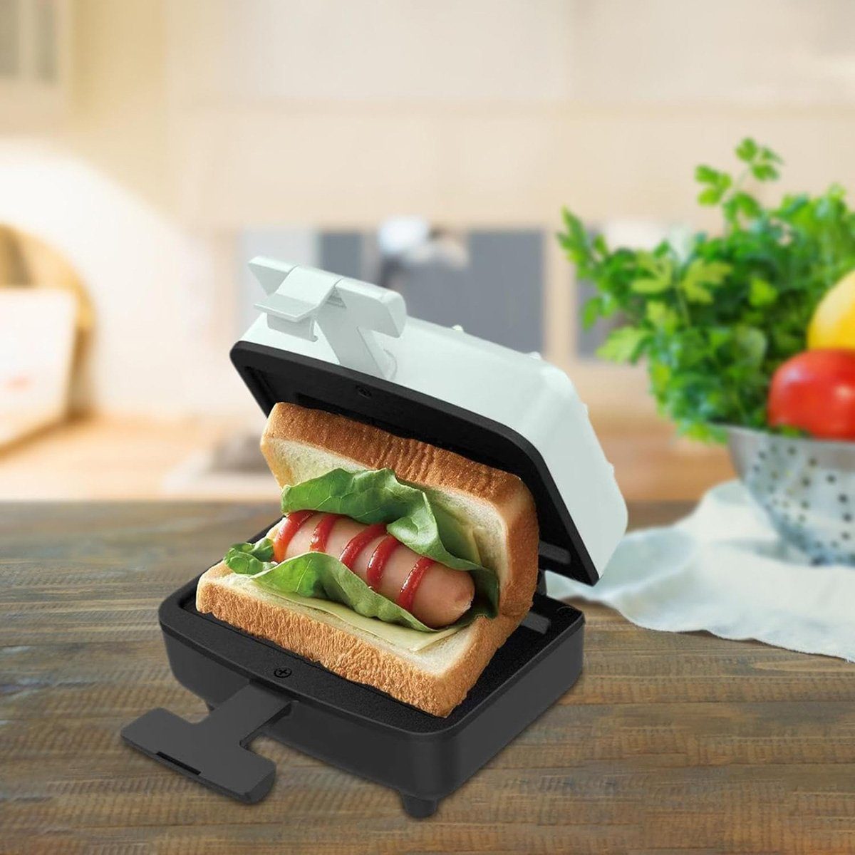 Yoyaxi Sandwichmaker Sandwich Maker Home Breakfast Maker 300 W Kleiner Elektrogrill, Kompakt und leicht, einfach zu verwenden und aufzubewahren, zum Kochen