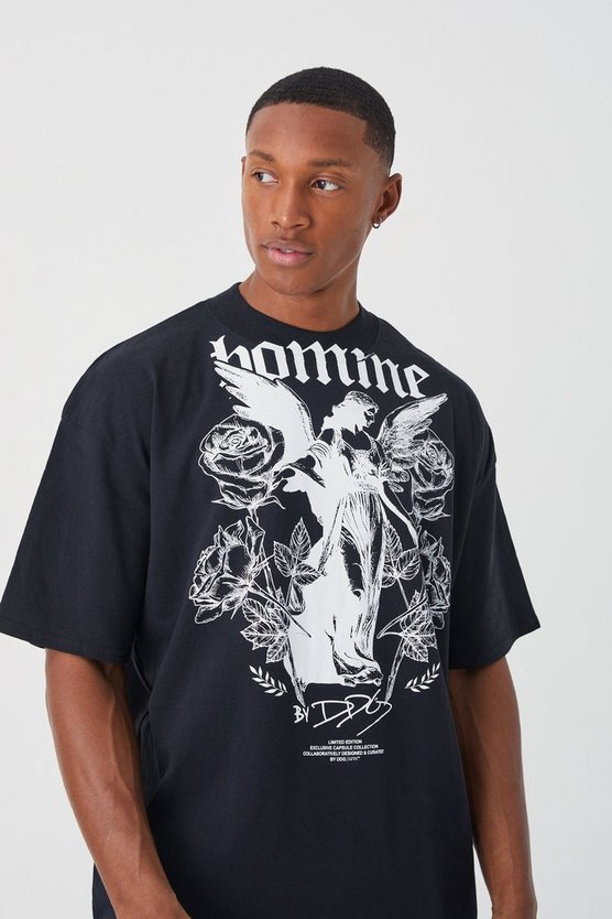 Oversize T-Shirt mit Homme-Print