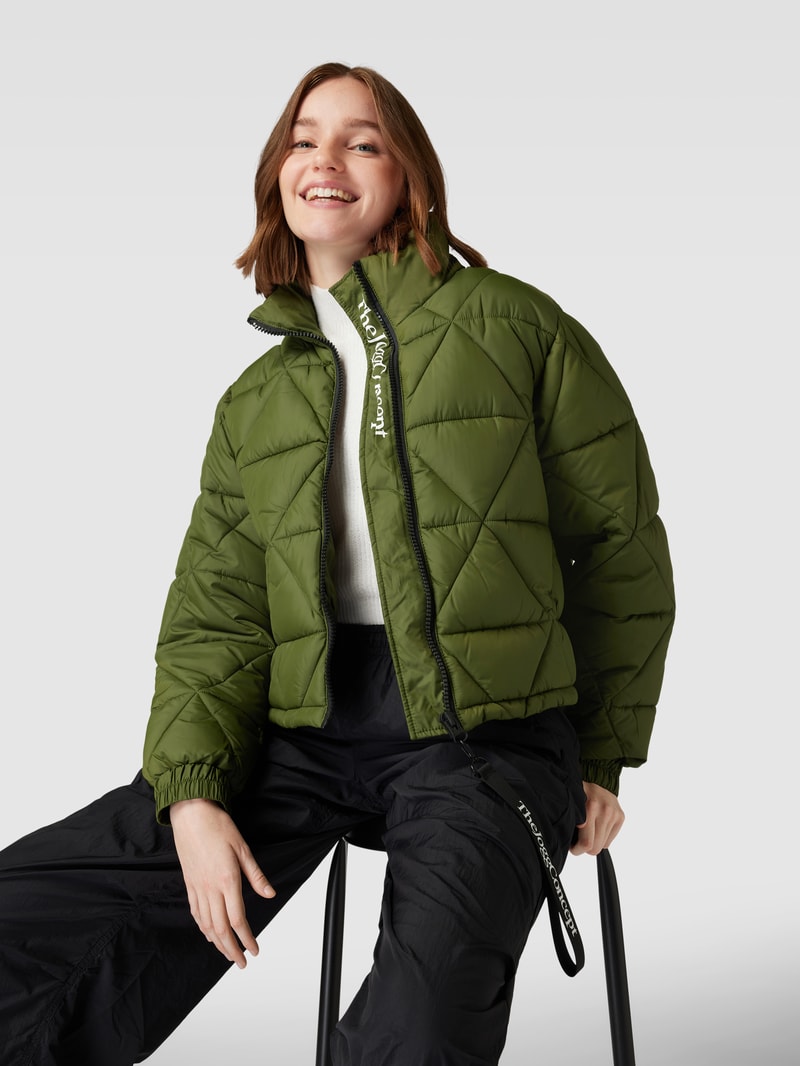 Steppjacke mit Stehkragen Modell 'CARLA' in olivgrün