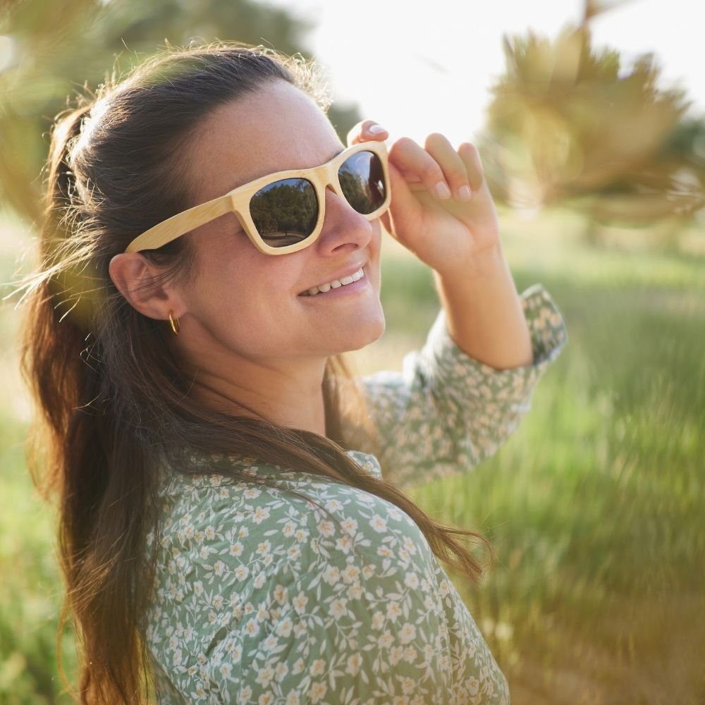 pandoo Sonnenbrille Bambus Sonnenbrille Unisex