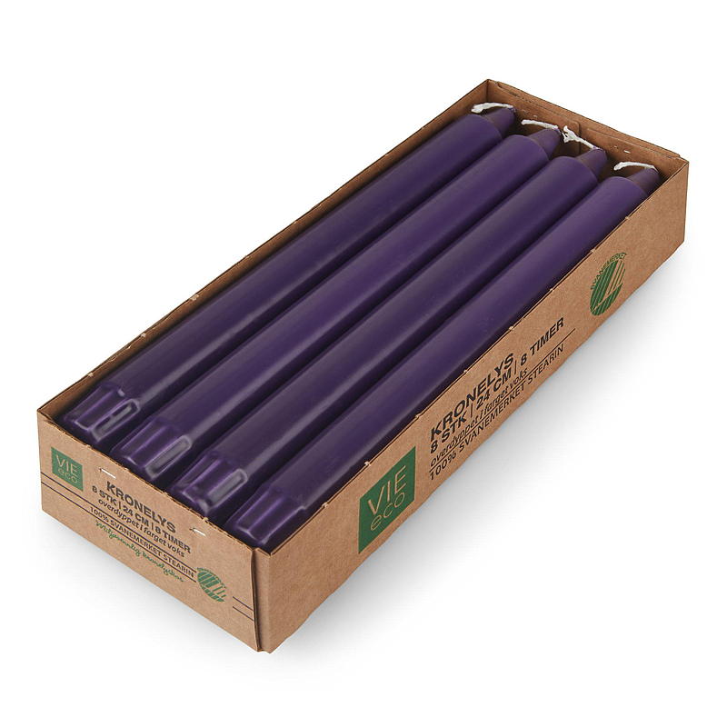 Vie Eco Kronelys 8-pk 24 cm eco lilla advent