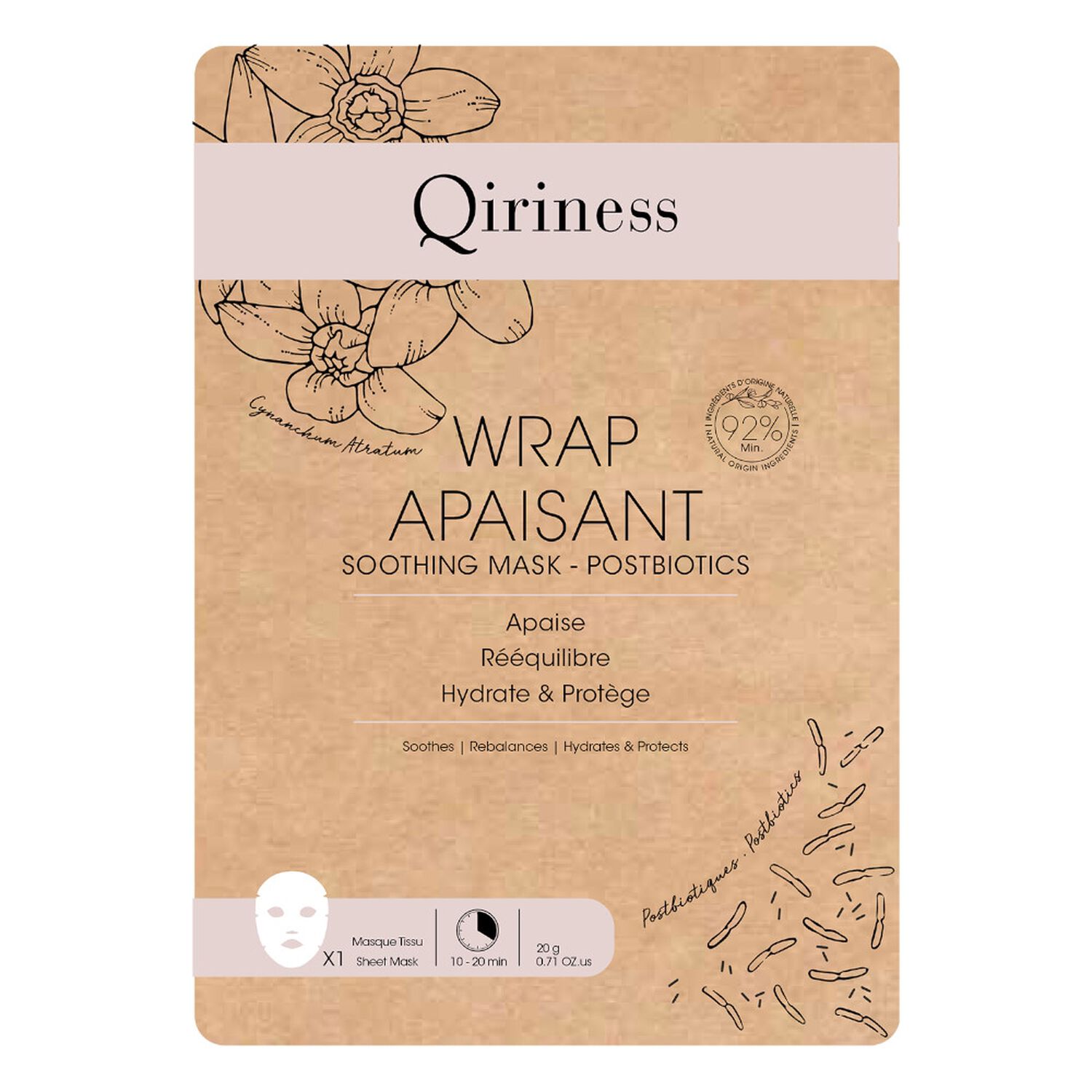 Qiriness Wrap Apaisant Masque Tissu