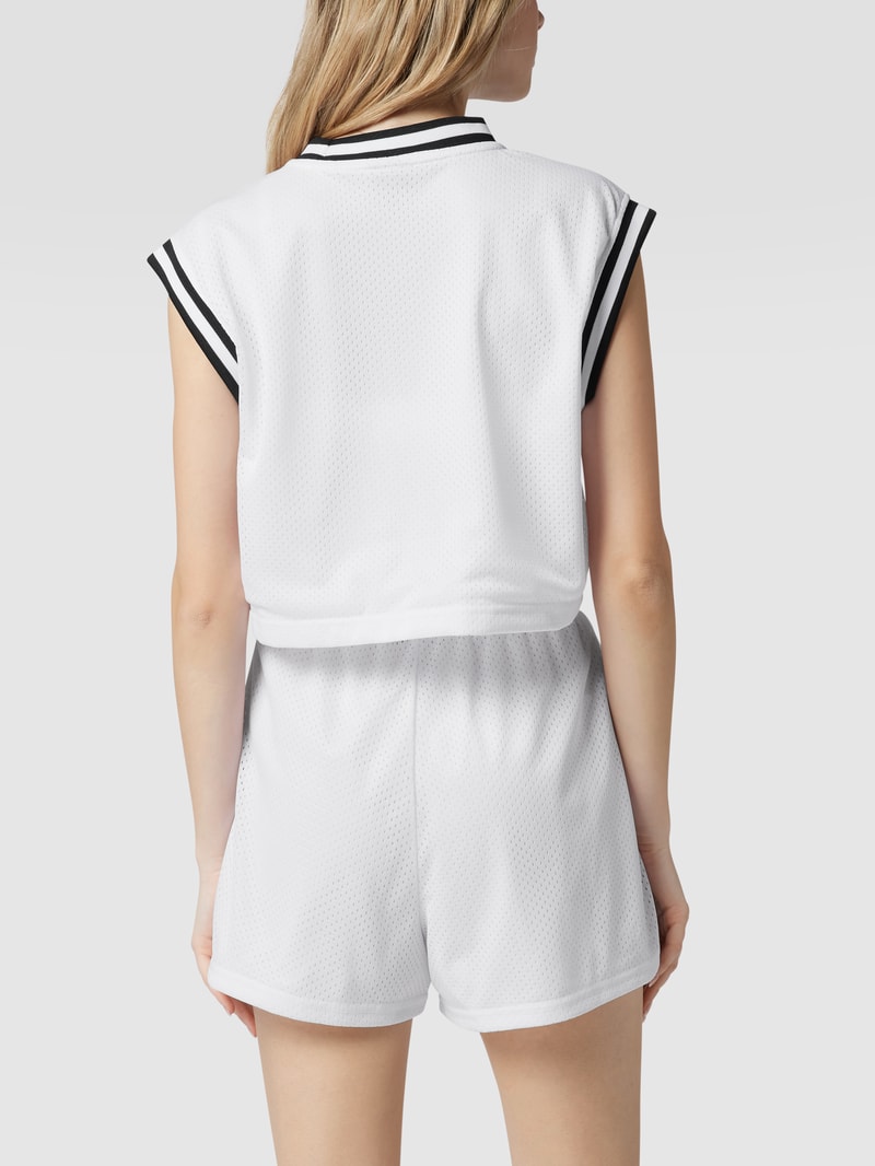 Crop Top aus Mesh in weiß