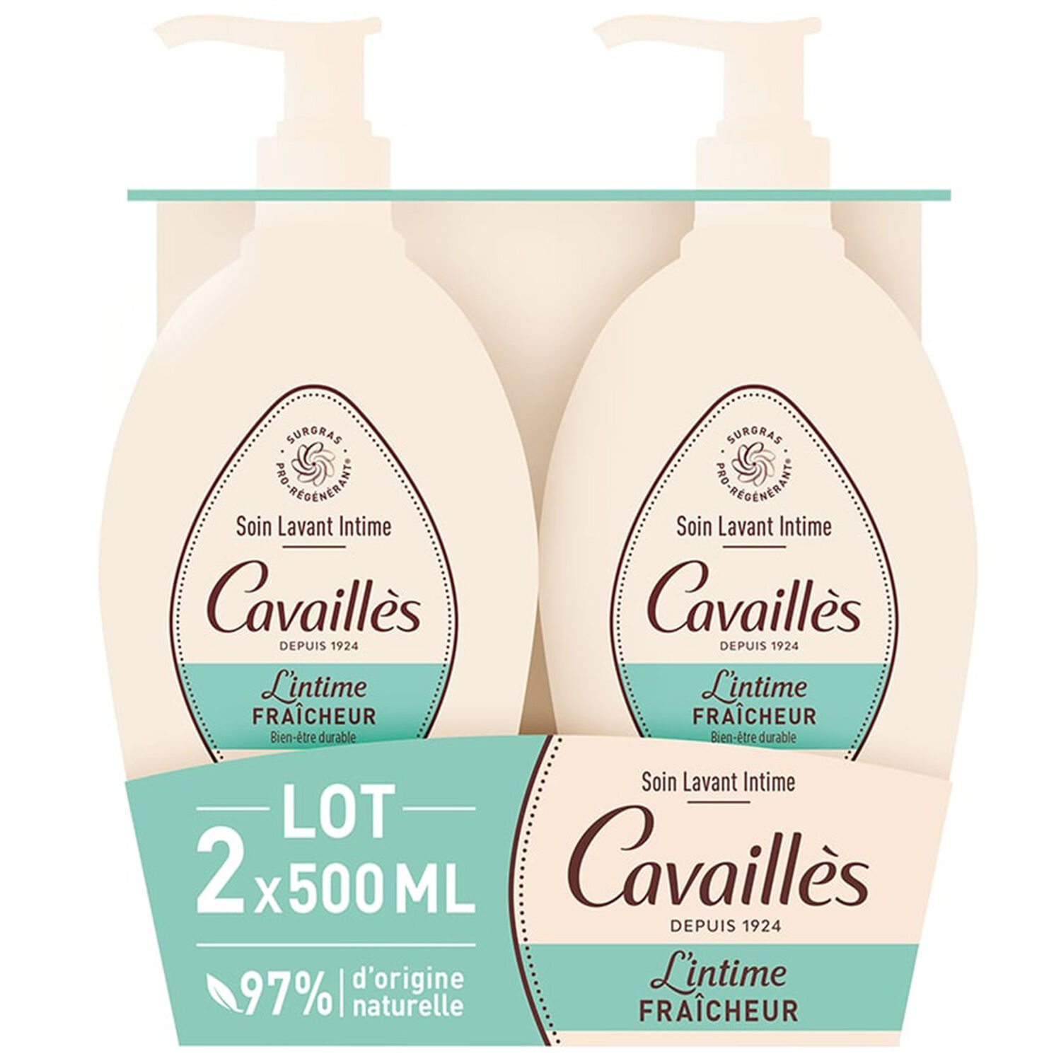 Cavaillès L'intime Fraîcheur Soin Naturelle Hygiène Intime - Lot de 2x500ml