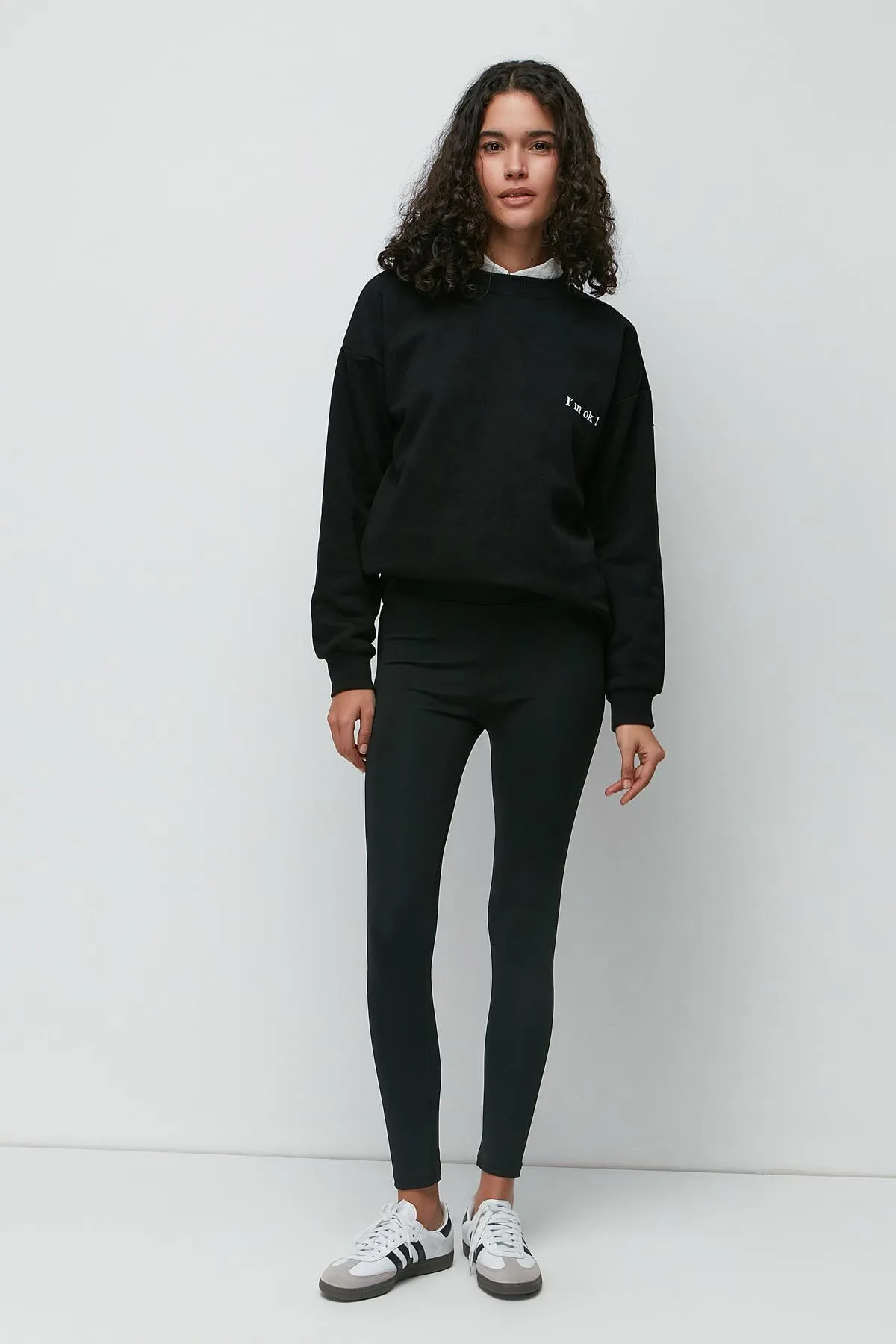 C&City  Lange Sportleggings mit hoher Taille 9404 Schwarz