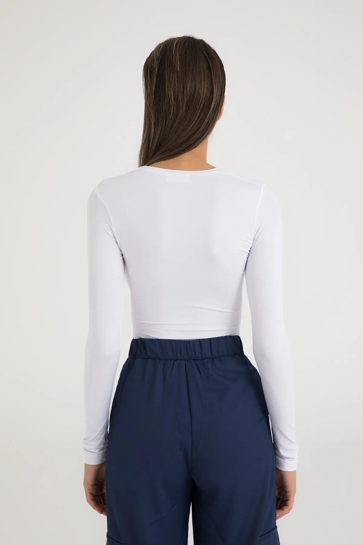 SHEISMONO  Soft-Touch-Rundhalsbluse in Weiß
