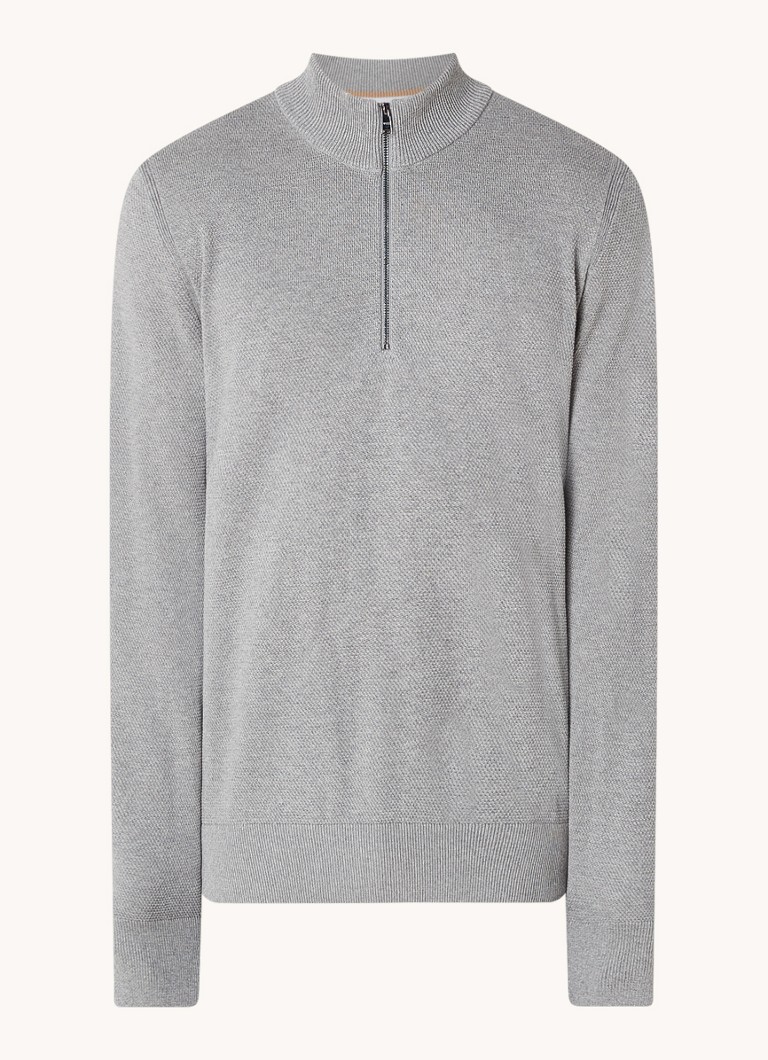 HUGO BOSS Ebrando fine knit half zip sweater