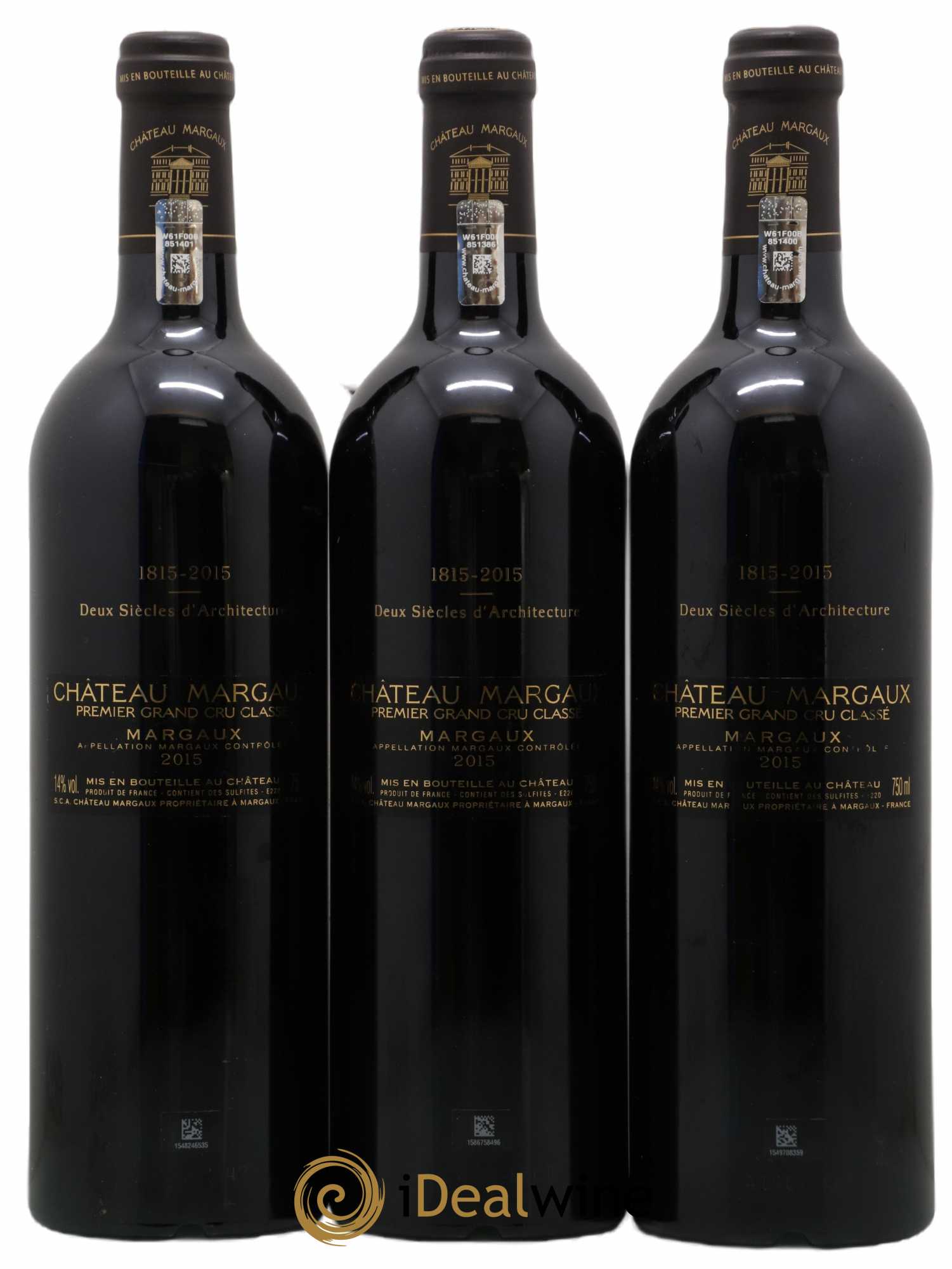 Château Margaux 1er Grand Cru Classé  2015 - Lot de 6 Bouteilles