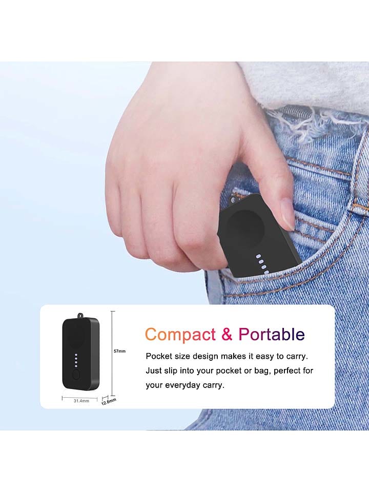 SWEET ACCESS Mini-Powerbank für Smartwatches in Schwarz - 1200 mAh günstig kaufen onesize