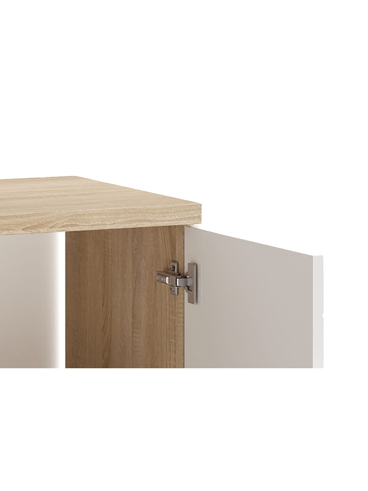 byLiving Waschbeckenunterschrank NEBRASKA in Sonoma Eiche / Weiß - (B) 60 x (H) 59 x (T) 31,5 cm günstig kaufen onesize