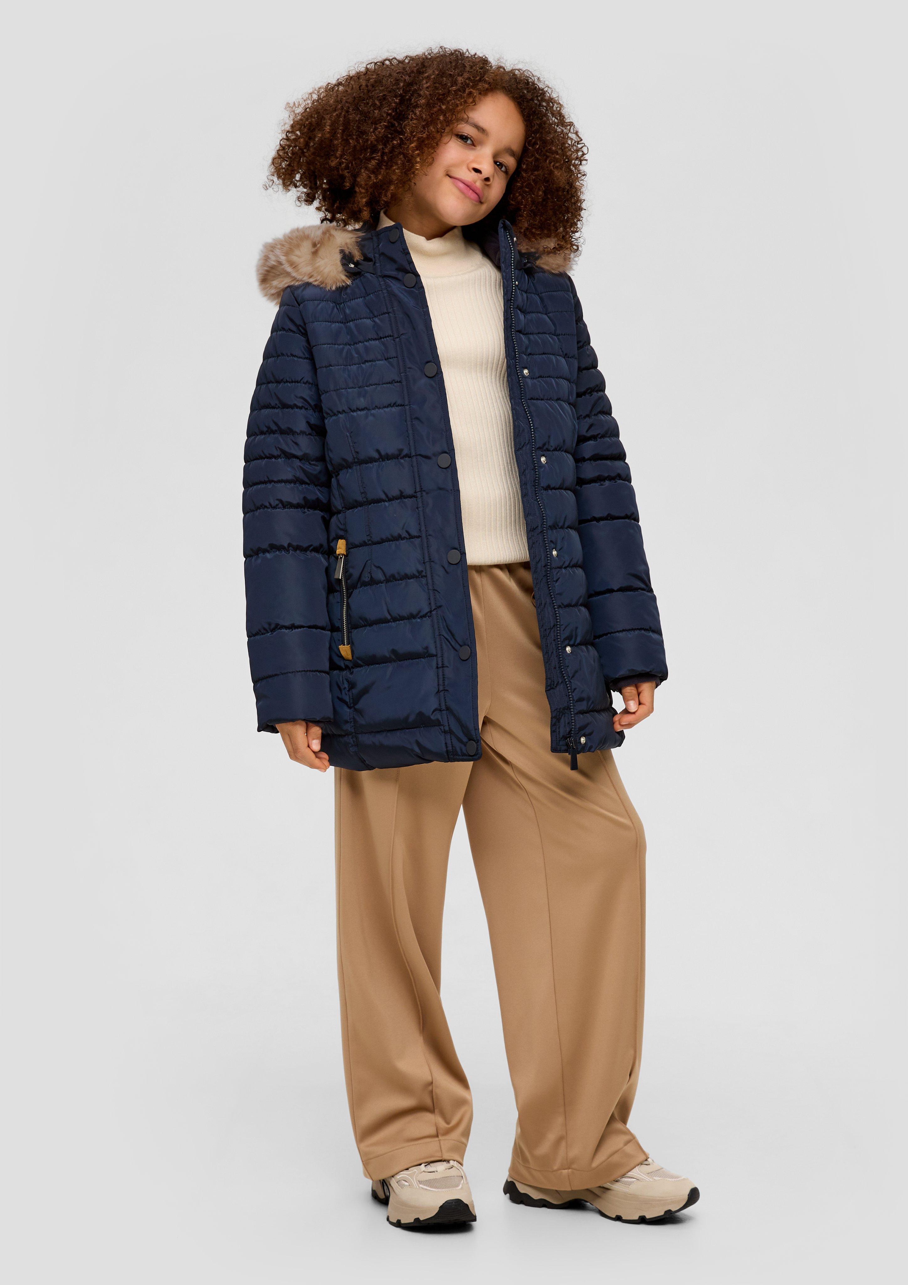 Steppjacke mit Kunstfellblende  2131681-5952
