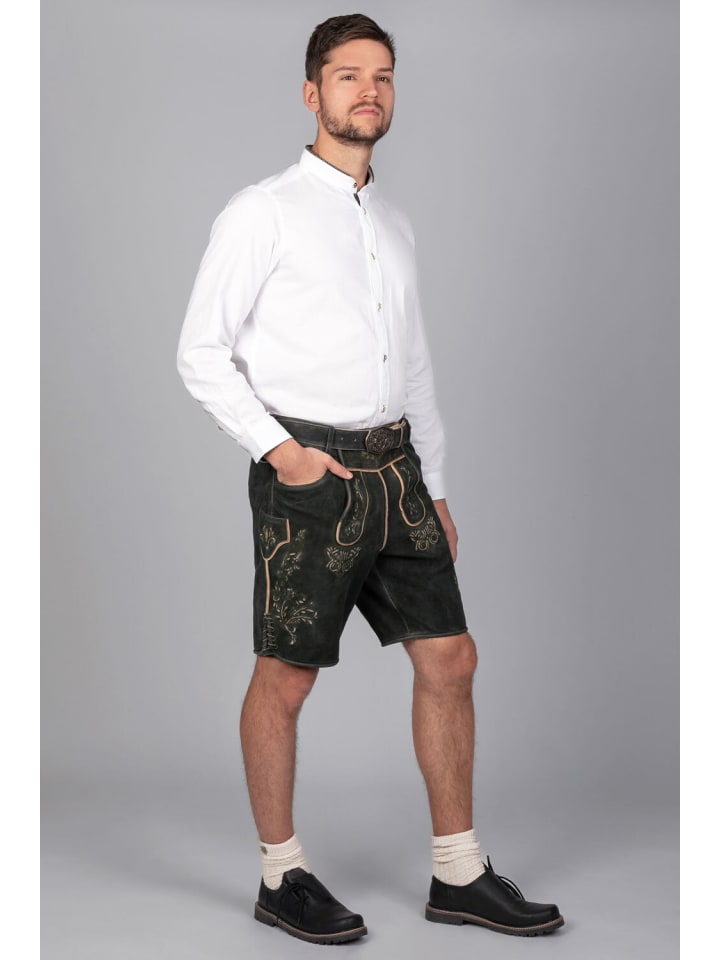 Edelnice Kurze Wildbock Lederhose Friedl in schwarz günstig kaufen