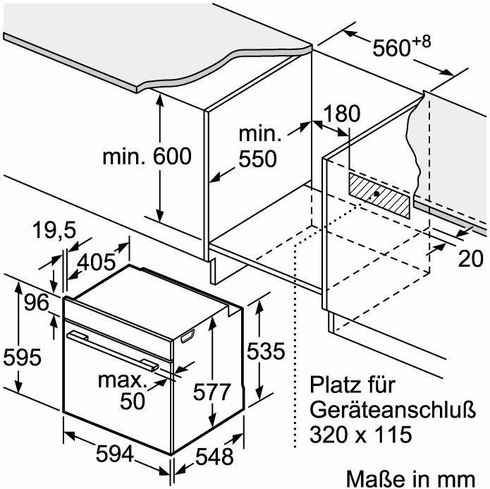 NEFF Einbaubackofen N 50 B3CCE2AN0, mit Teleskopauszug nachrüstbar, easyClean, mit Hide®